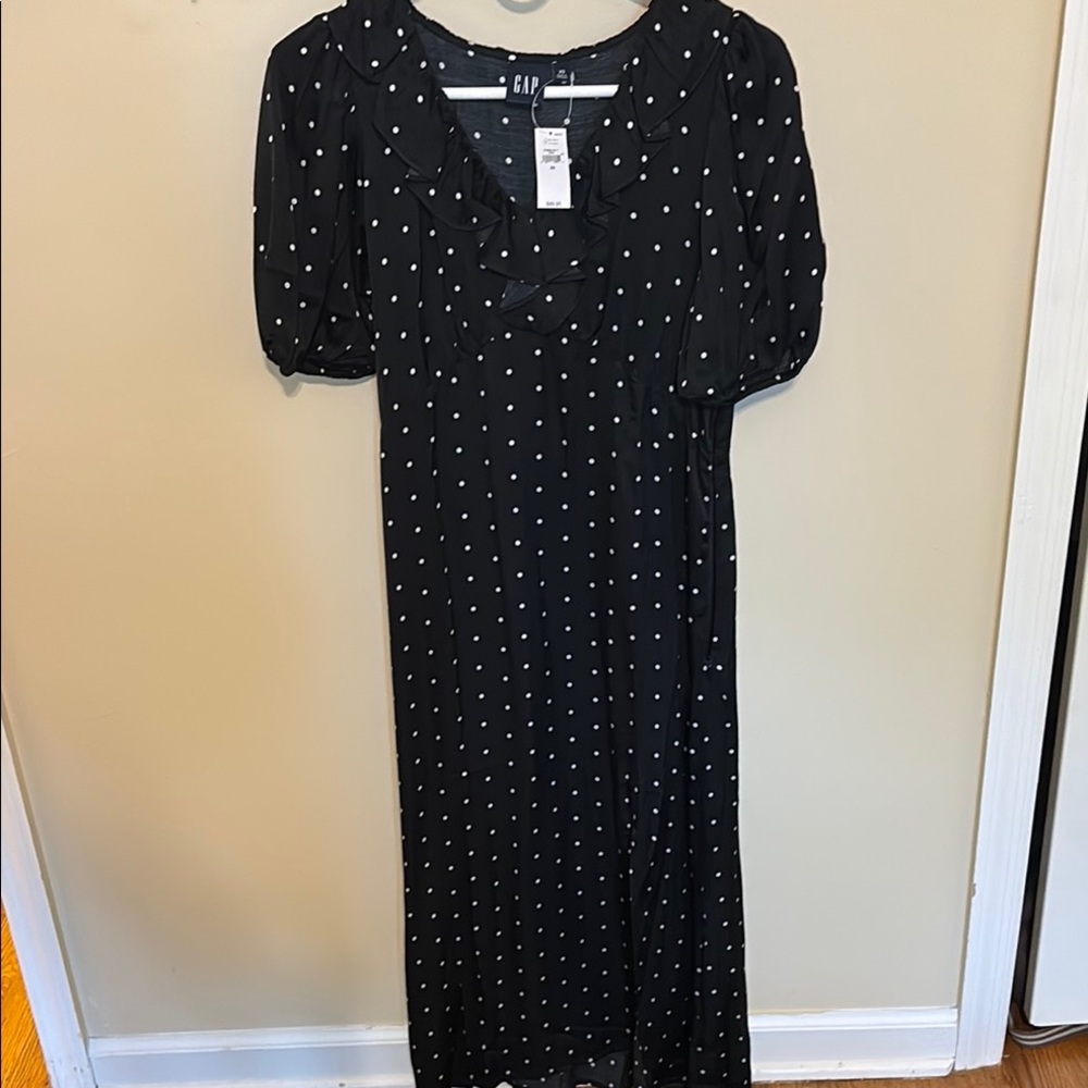 NWT GAP Black Puff Sleeve Sundress